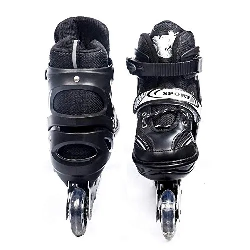 Diswa Adjustable Aluminium Body in-Line Skates Combo Size M (34-39)