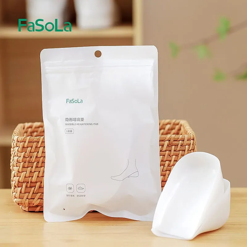 FaSoLa Invisible Silicone Height Increase Insoles for Men - 2.5cm, White
