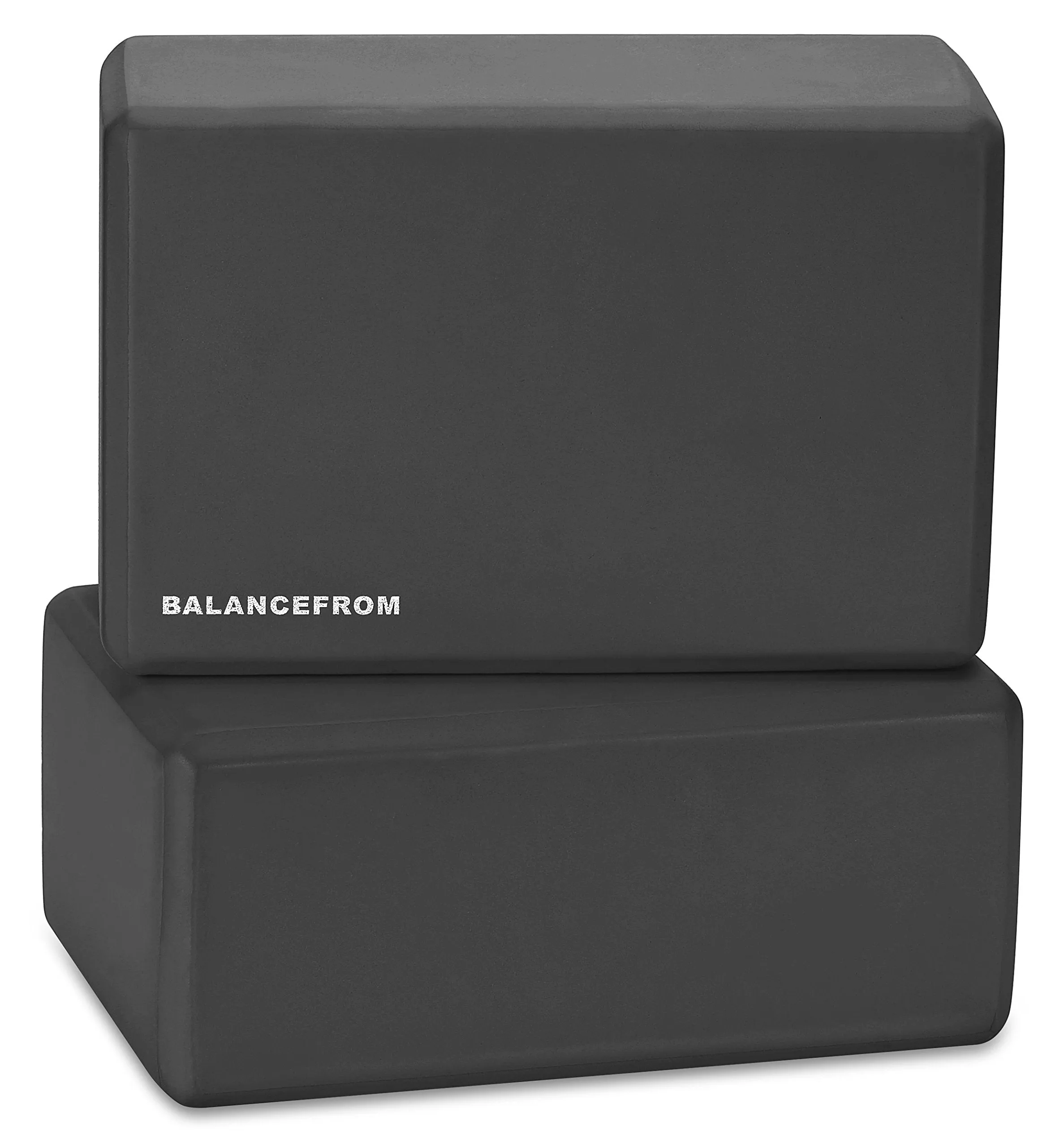 Fitvids Set of 2 High Density Yoga Blocks, 9"x6"x4" Each, Pair (Black)