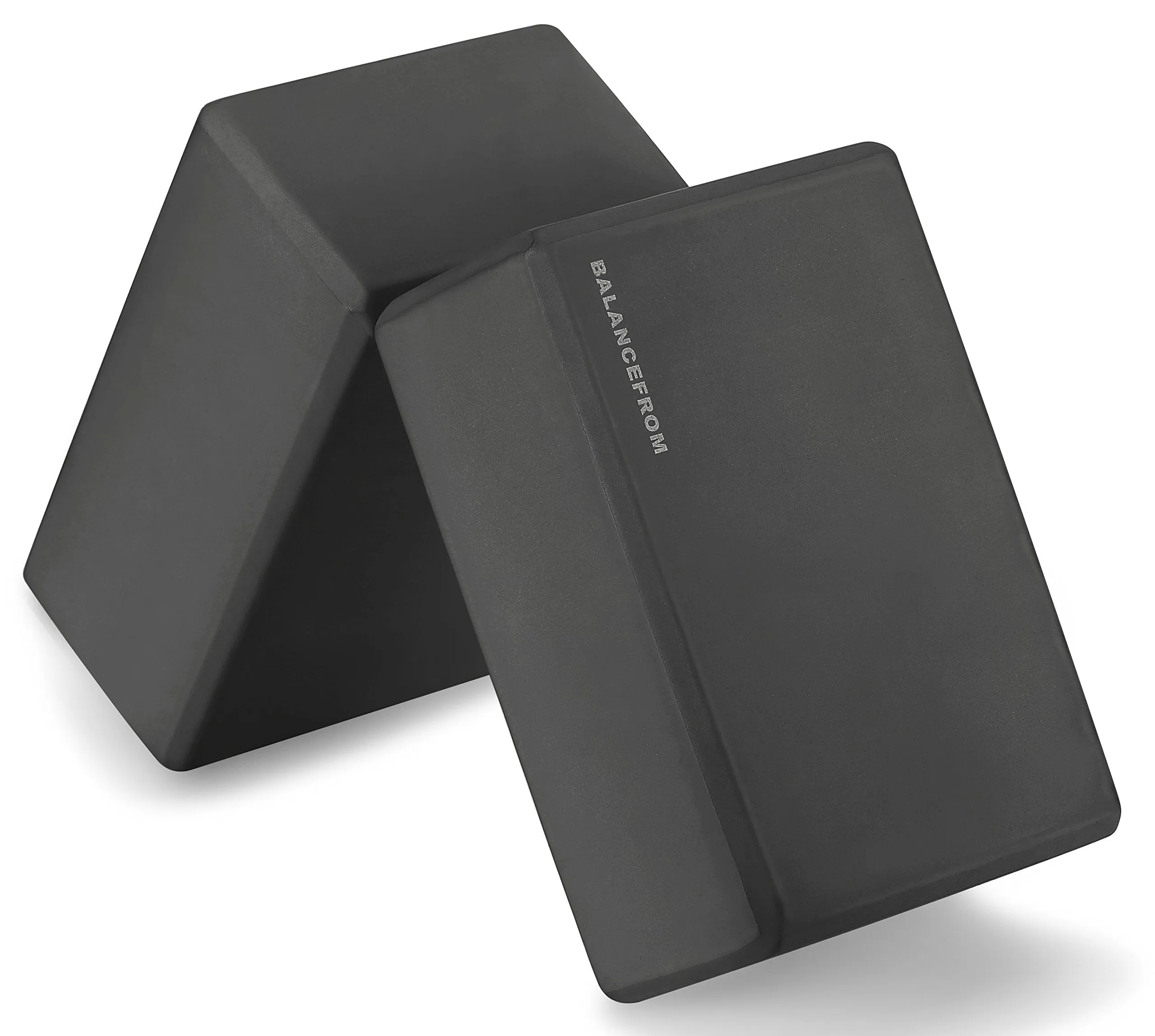 Fitvids Set of 2 High Density Yoga Blocks, 9"x6"x4" Each, Pair (Black)