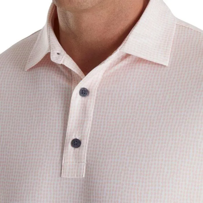 FootJoy Bead Chain Print Lisle Self Collar 2XL Quartz Pink/White (29603)