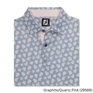 FootJoy Shadow Palm Print Lisle Self Collar S Graphite / Quartz Pink (29589)