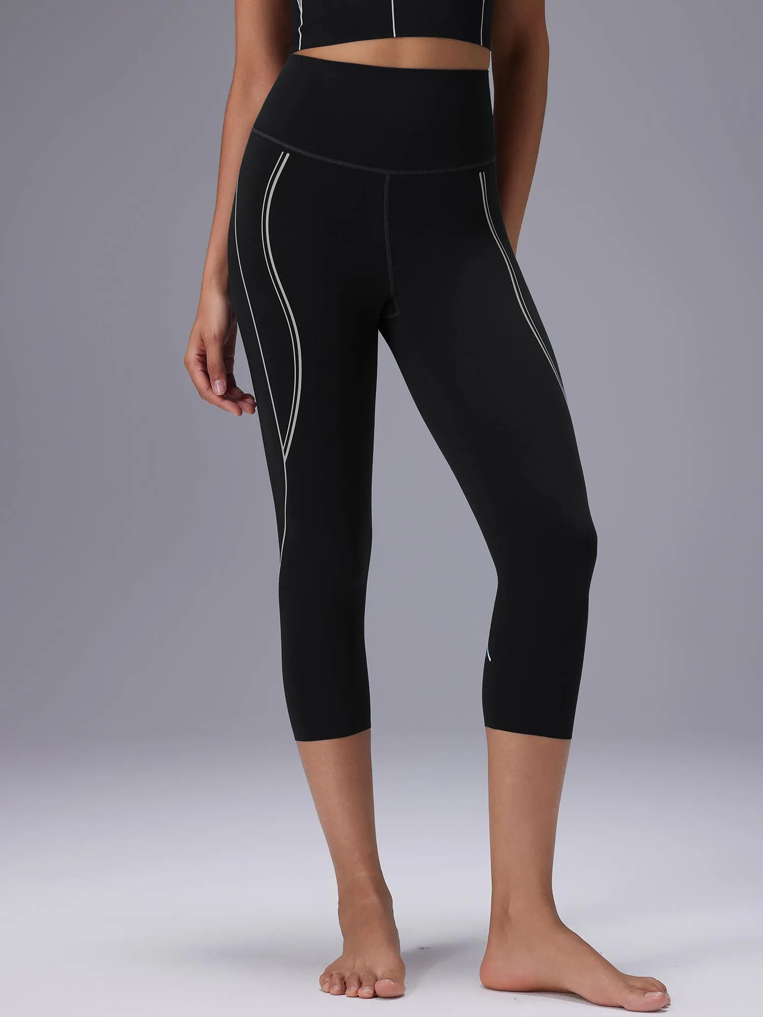 Freeleaf 19" High Rise Stripe Print Capris