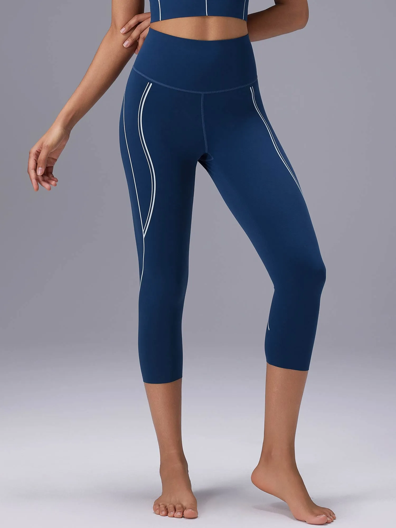 Freeleaf 19" High Rise Stripe Print Capris