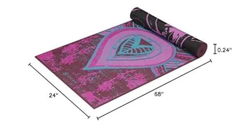 Gaiam Yoga Mat Premium Print Reversible Extra Thick Non Slip Exercise & Fitness Mat for All Types of Yoga, Pilates & Floor Workouts, Be Free, 6mm