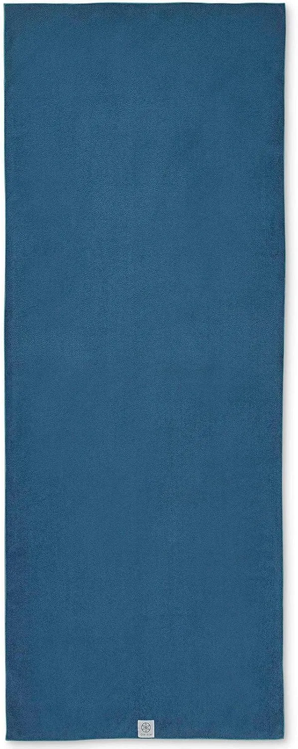 Gaiam Yoga Towel - Mat Sized Active Dry Non Slip Moisture Wicking Sweat Absorbent Microfiber Hot Yoga Towel for Women & Men | Stay-Put Corner Pockets (70" Long x 26" Wide)