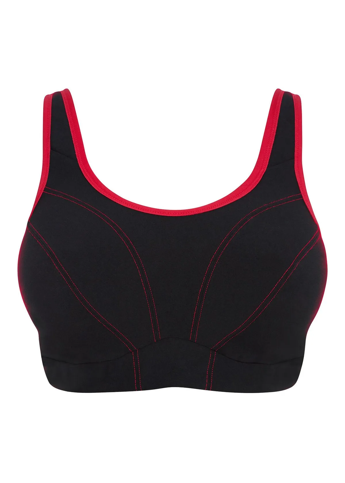 Goddess Sport Soft Cup Sports Bra Black/Red