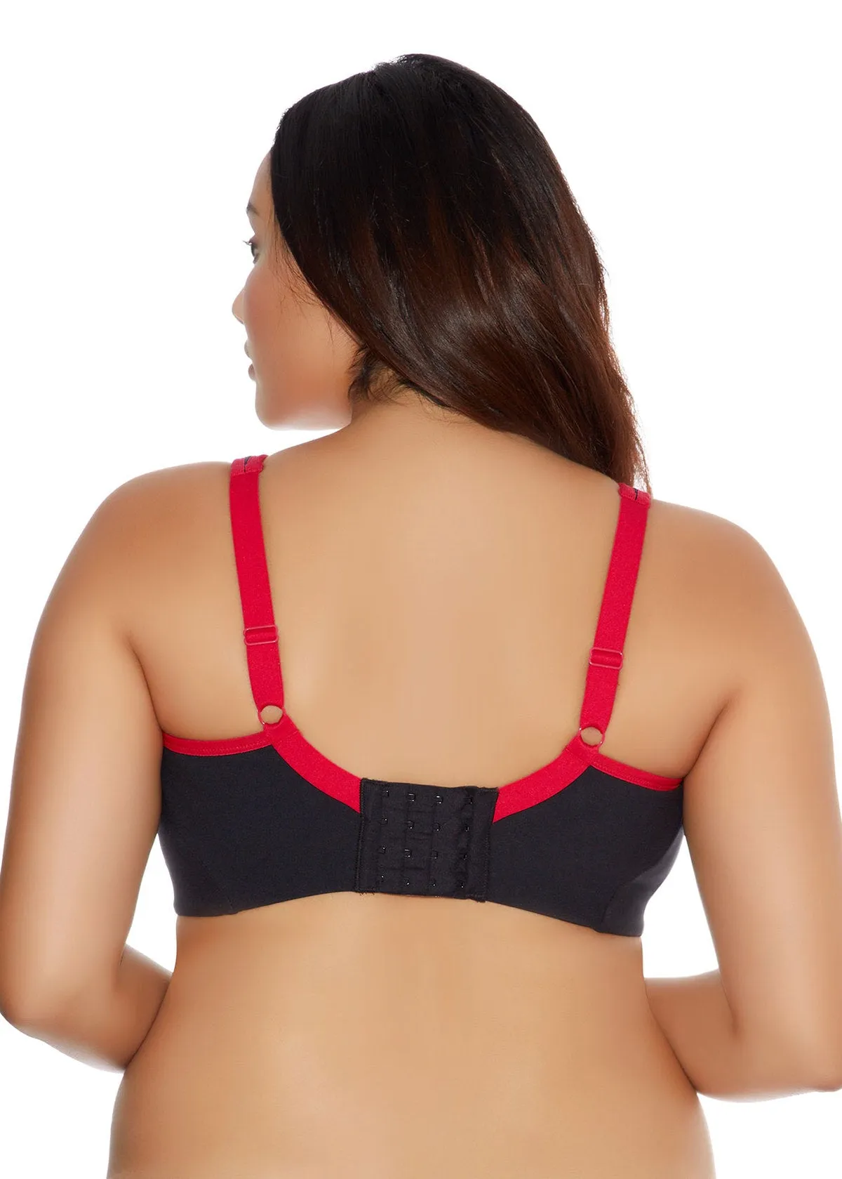 Goddess Sport Soft Cup Sports Bra Black/Red