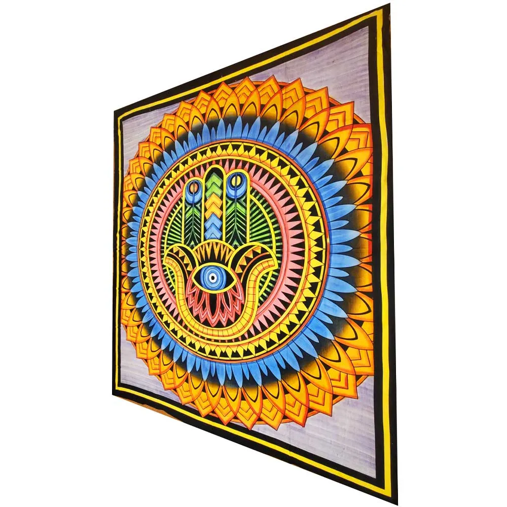 Hand of Fatima Wall Art Room Decoration Cotton Tapestry Full Size Bedspread