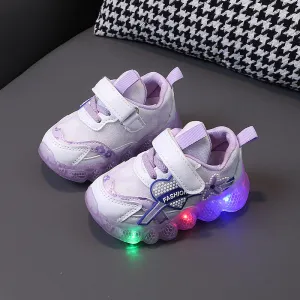 HEART & FLOWER PATCH LED SHOES - PURPLE