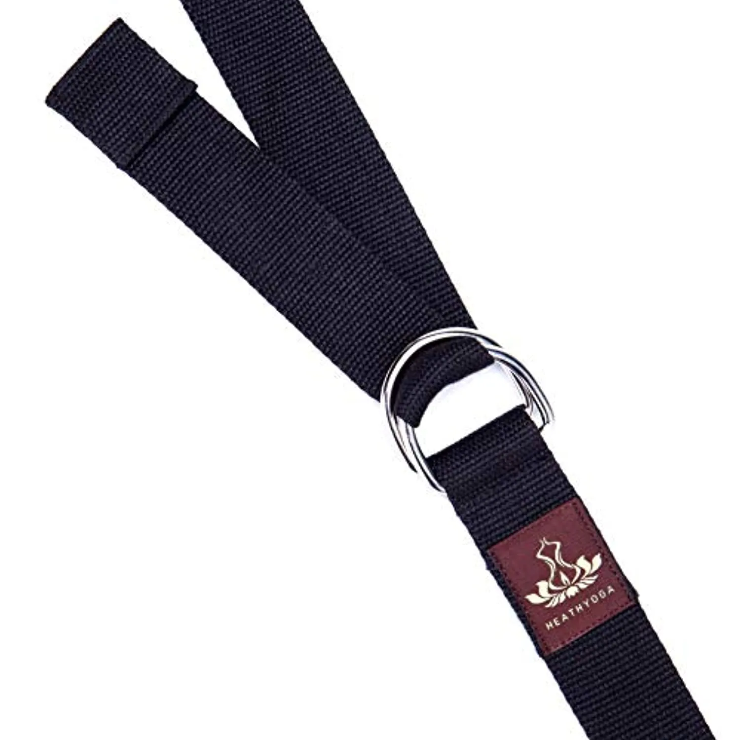 Heathyoga Correa de yoga hecha de algodón duradero con anillo en D ajustable, mejora la flexibilidad y la fuerza para yoga, estiramiento, fitness y terapia física, longitud 8.0 ft