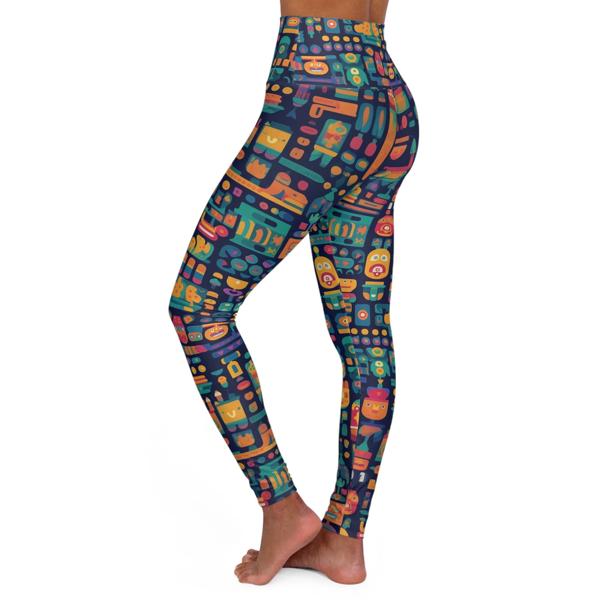 High Waisted Leggings - Anika Trikonasana Space Invader
