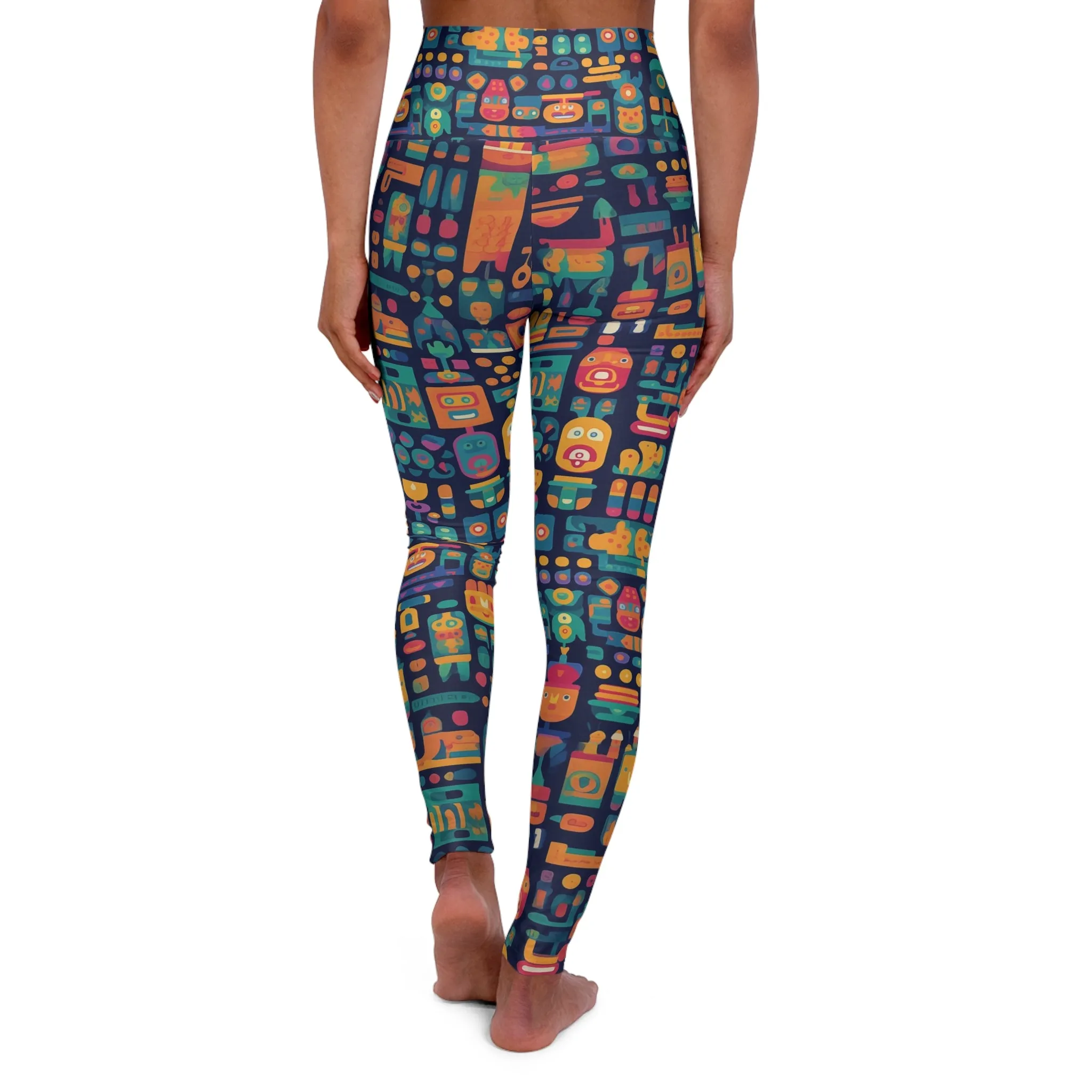 High Waisted Leggings - Anika Trikonasana Space Invader
