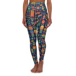 High Waisted Leggings - Anika Trikonasana Space Invader