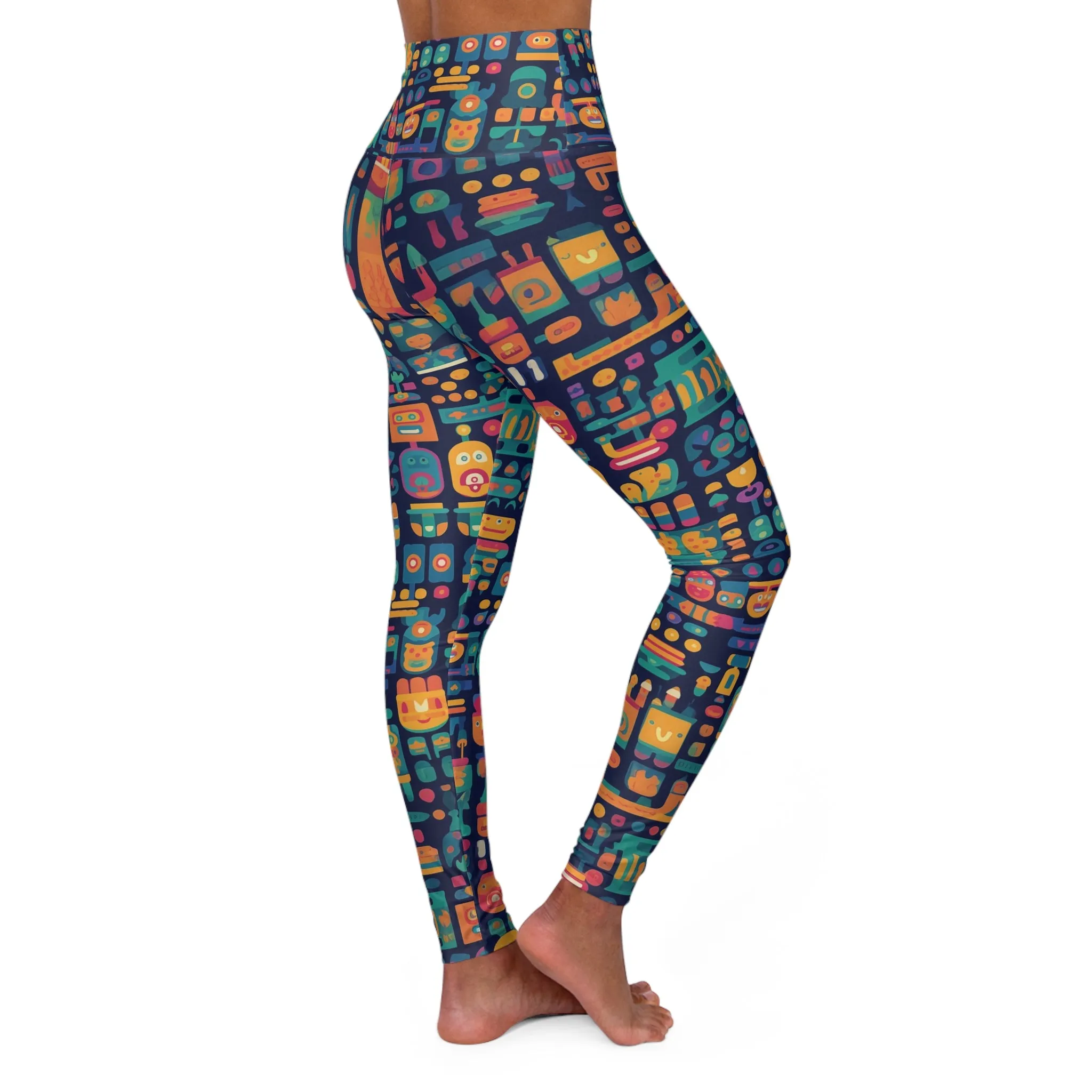 High Waisted Leggings - Anika Trikonasana Space Invader