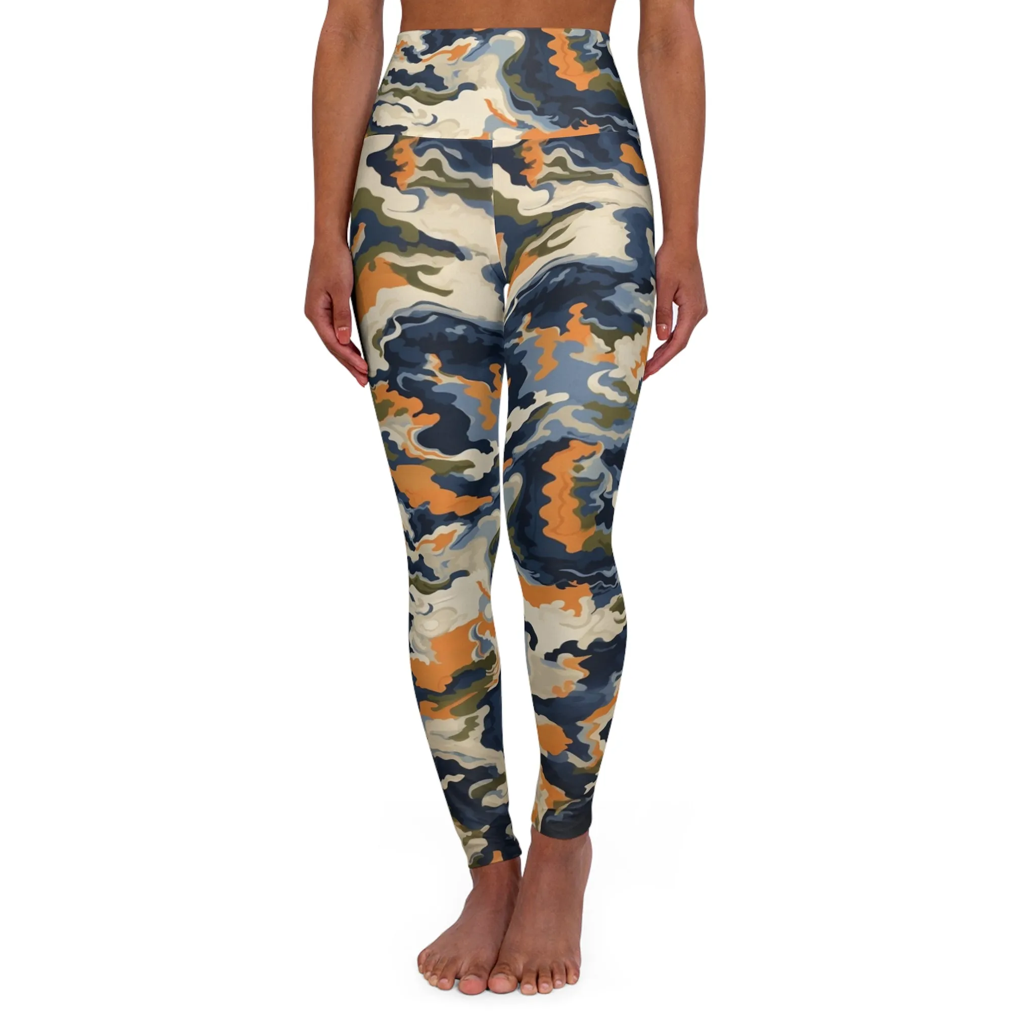 High Waisted Leggings - Hokusai-Fuji-Kyo.