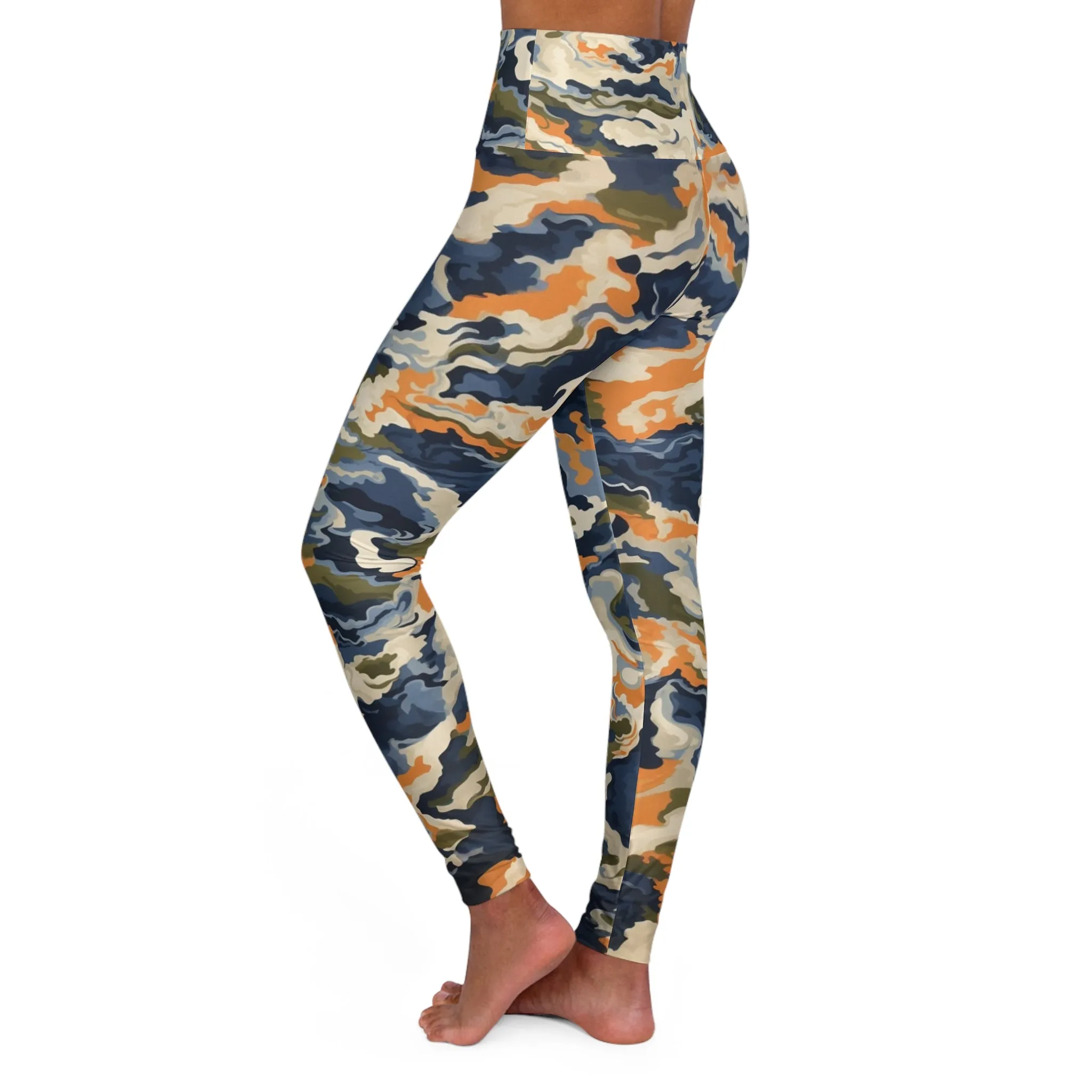 High Waisted Leggings - Hokusai-Fuji-Kyo.