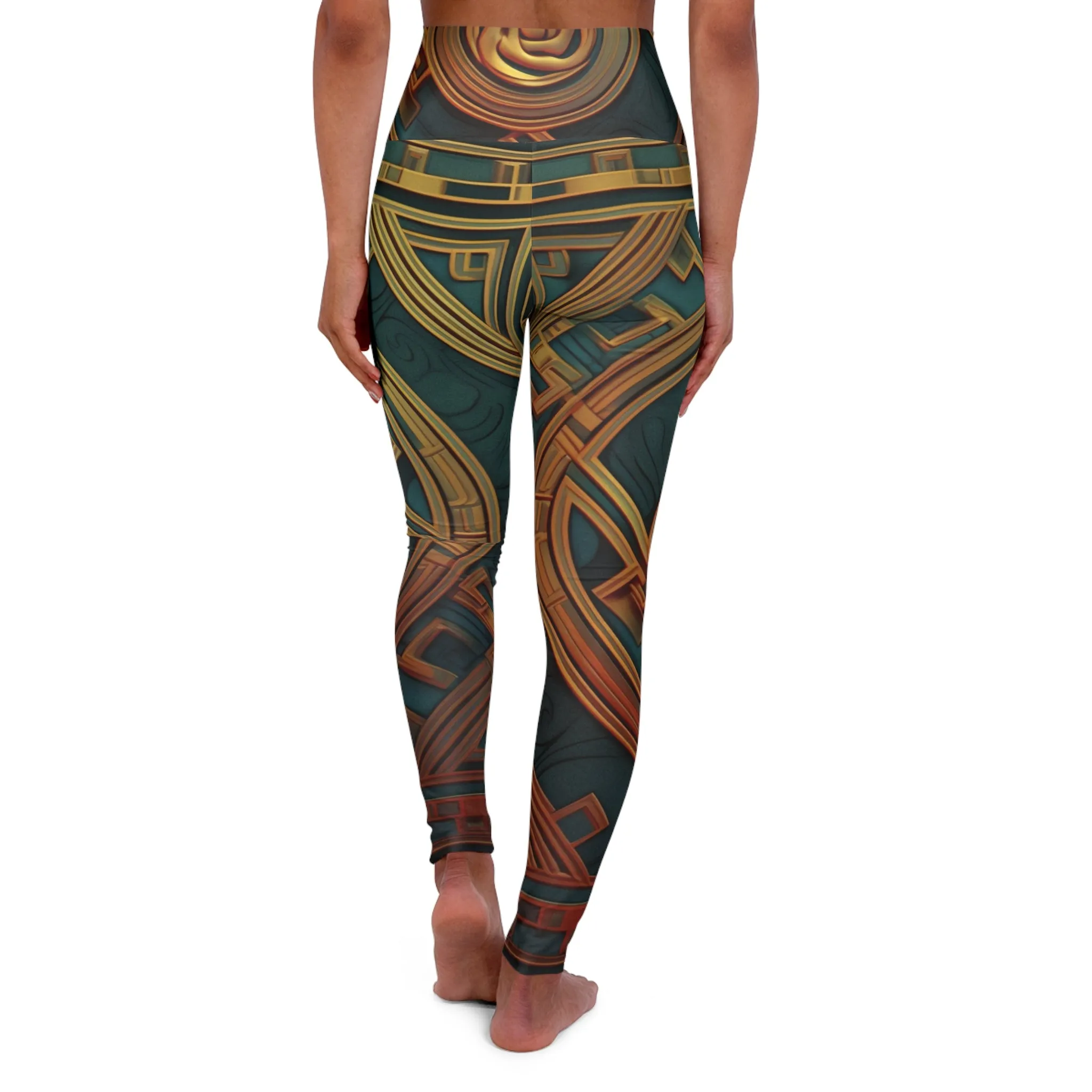 High Waisted Leggings - Impressionist Tulip.