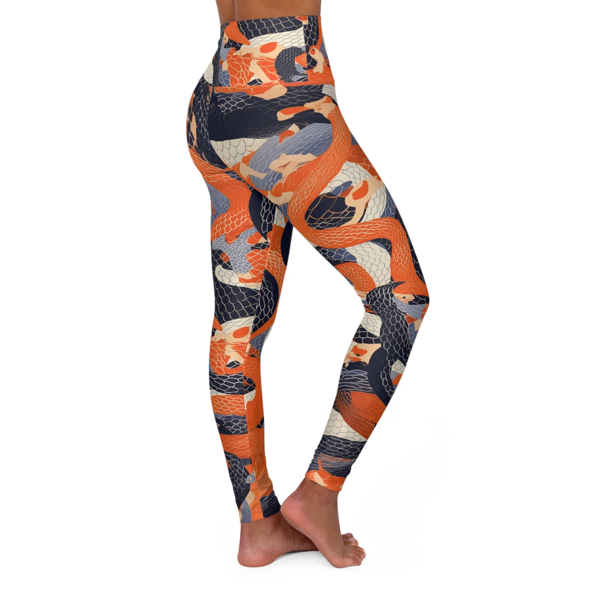 High Waisted Leggings - Neville Marichyasana Snakes