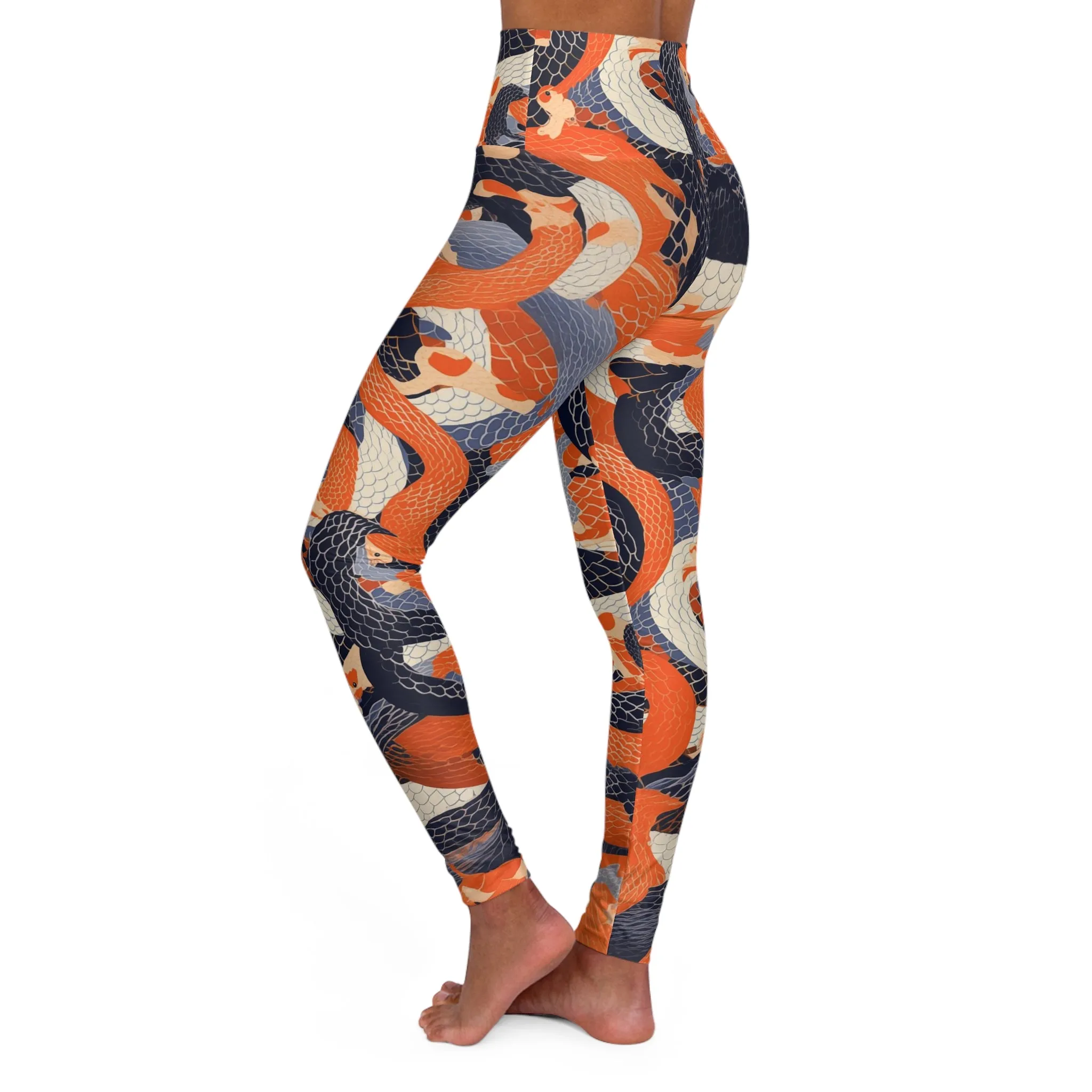 High Waisted Leggings - Neville Marichyasana Snakes