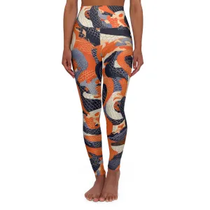 High Waisted Leggings - Neville Marichyasana Snakes