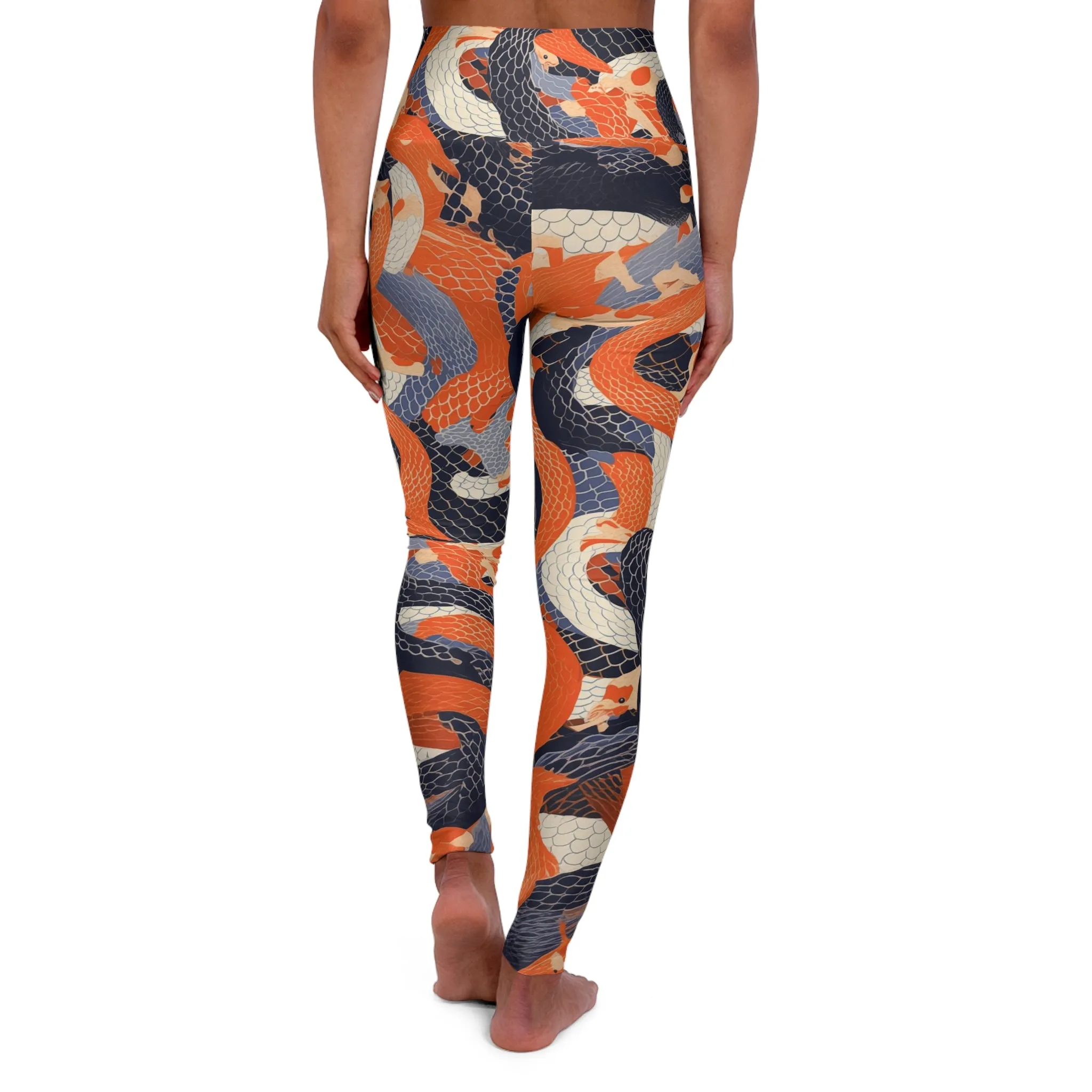 High Waisted Leggings - Neville Marichyasana Snakes