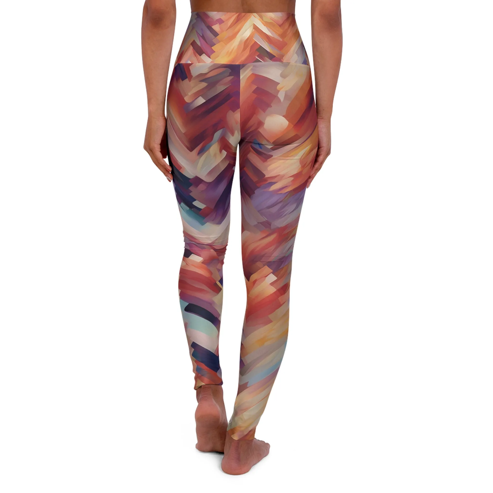 High Waisted Leggings - Pino-Napoli-Abstract.