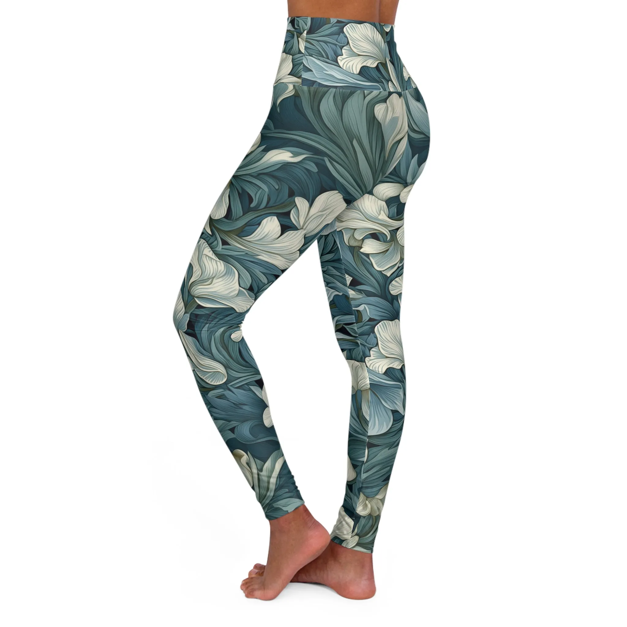 High Waisted Leggings - Sun Aix Art Nouveau