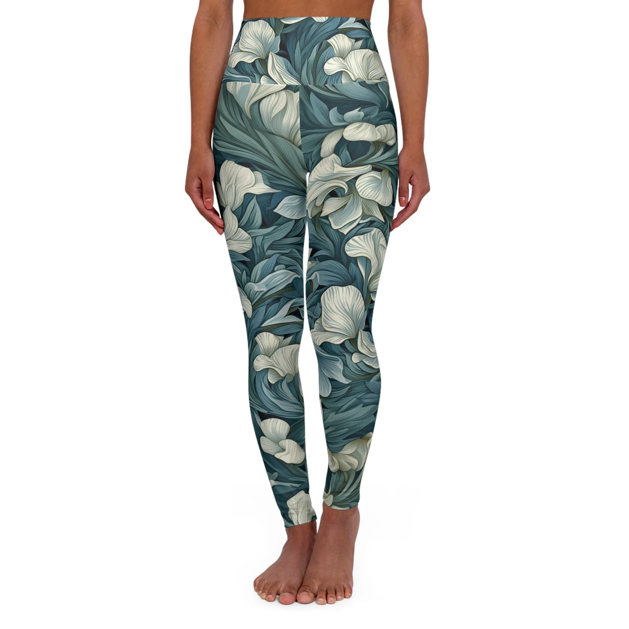 High Waisted Leggings - Sun Aix Art Nouveau