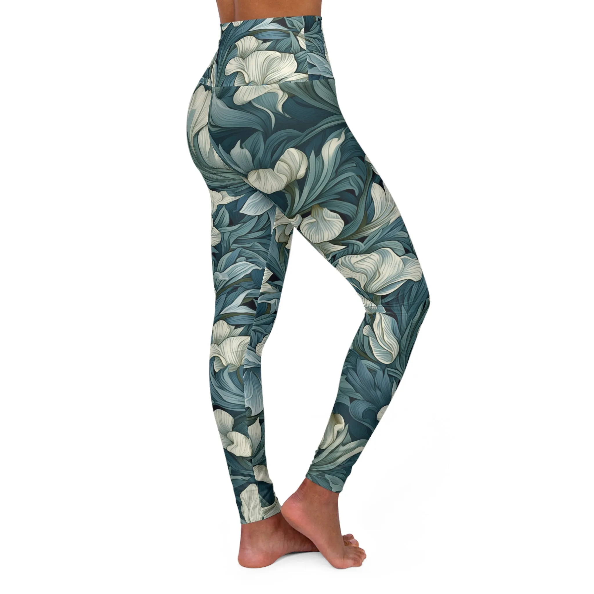High Waisted Leggings - Sun Aix Art Nouveau