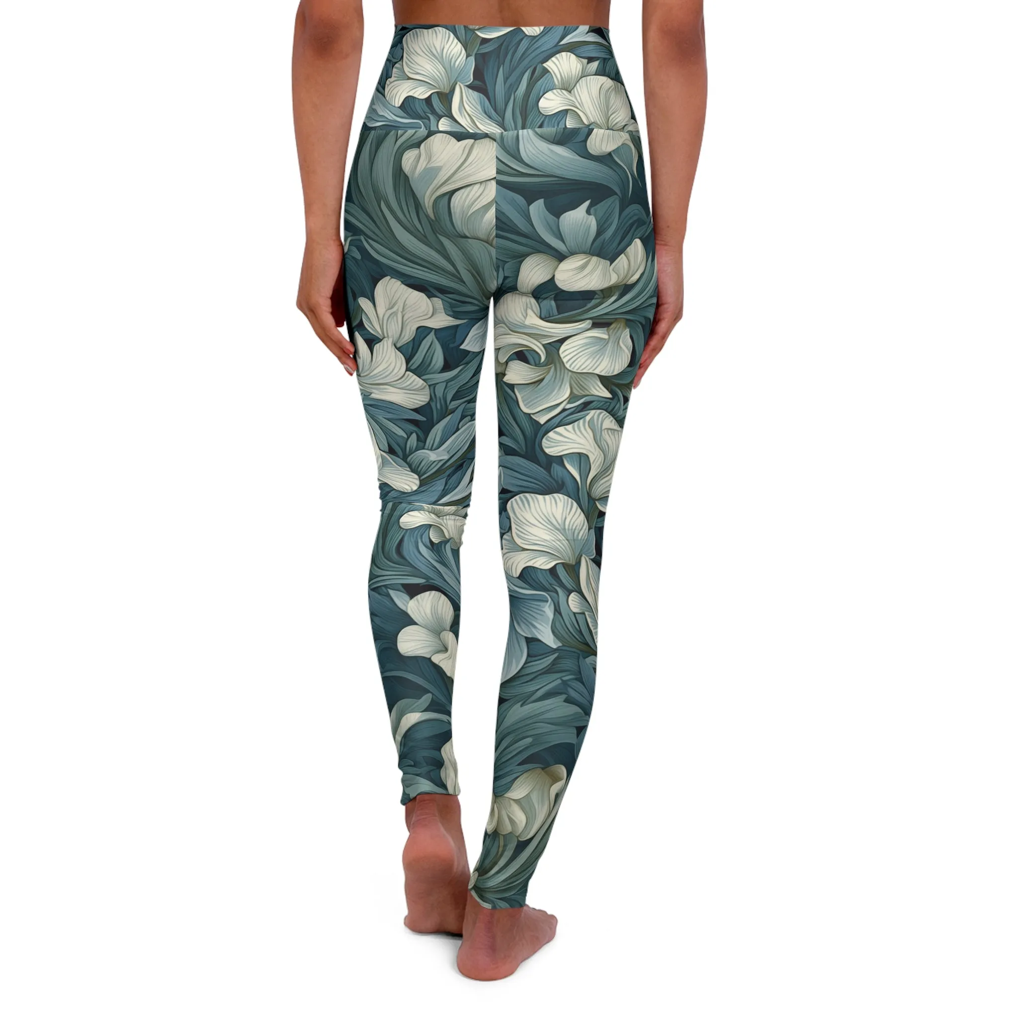 High Waisted Leggings - Sun Aix Art Nouveau