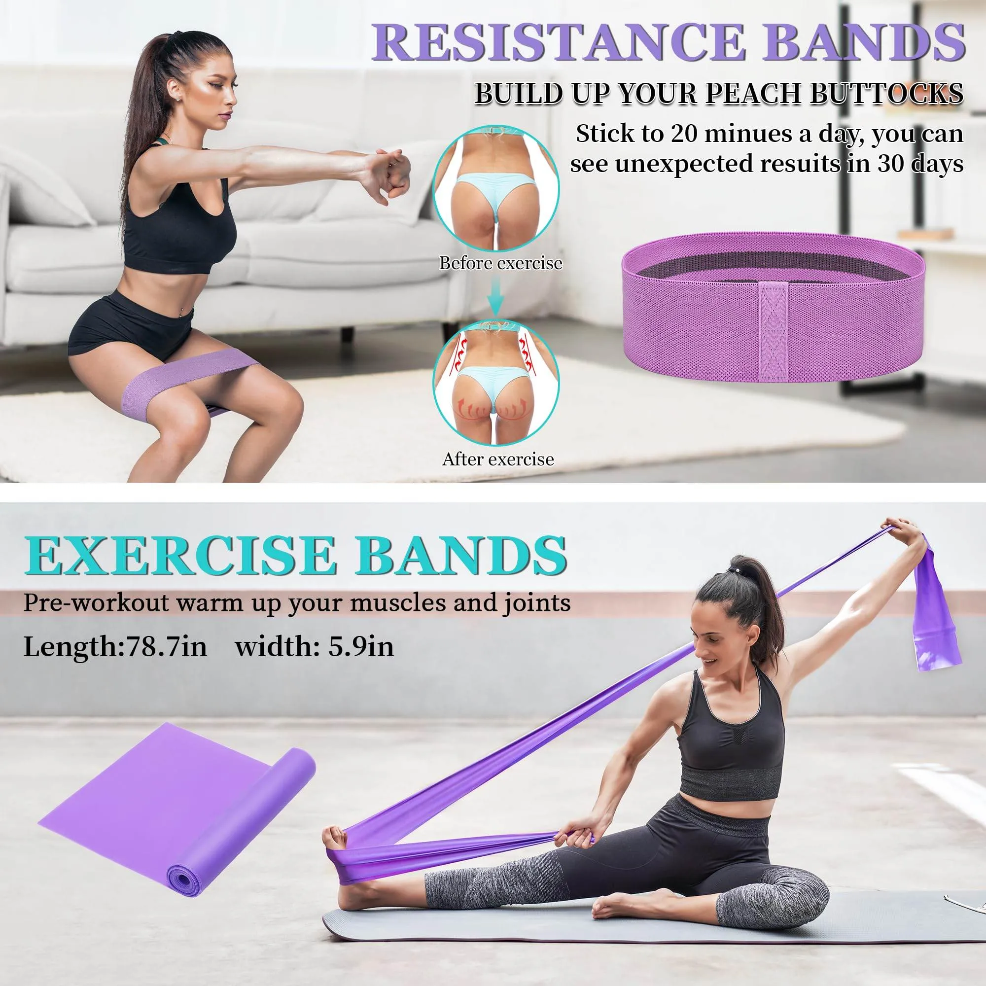 HNCTINNO Yoga Wheel Set, Yoga Wheel For Back Pain & Stretching, Yoga Blocks 2 Pack With Strap, Deep Tissue Relief Massage Back Foam Roller Wheel Cracker, Exercise Balls Physical Therapy, Yoga Ball