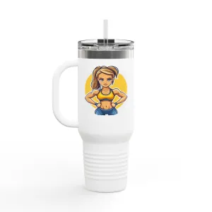 Inspirational Insulated Travel Mug - 40oz - Practice, Laugh, Repeat 2