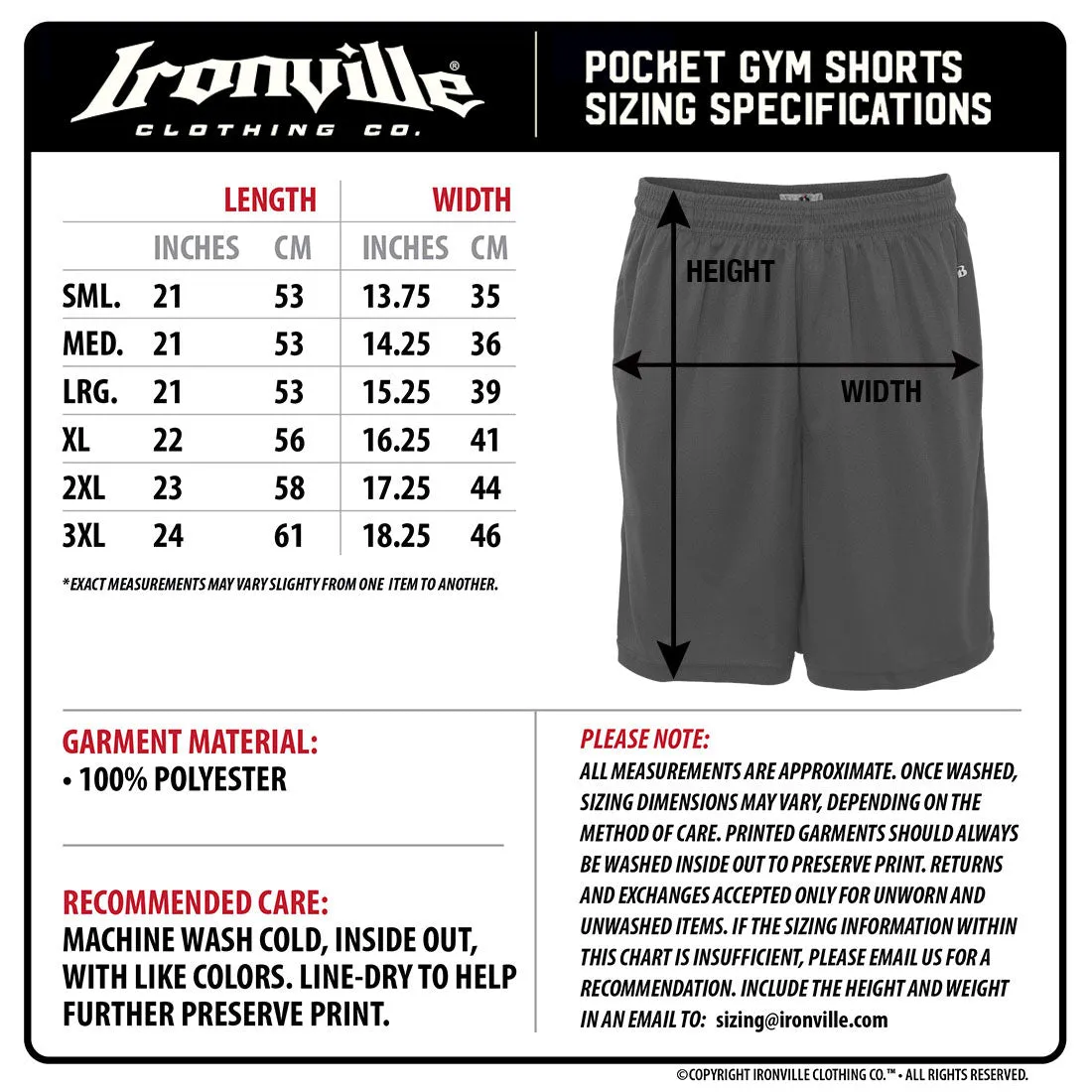 Ironville LIFT HARD Pocket Gym Shorts