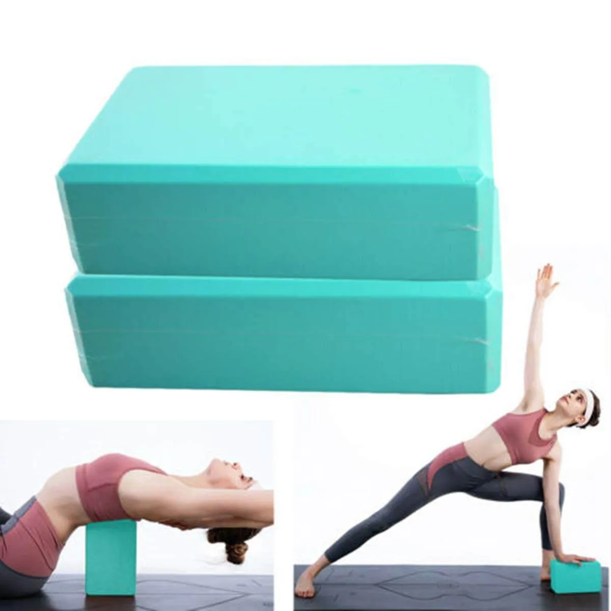 KuFit Yoga Wheel & 2 pcs Yoga Blocks & 5 pcs Resistance Bands Combo Value Pack-Black