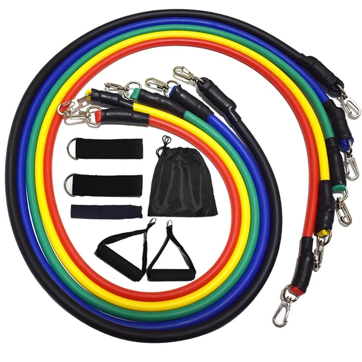 KuFit Yoga Wheel & 2 pcs Yoga Blocks & 5 pcs Resistance Bands Combo Value Pack-Black