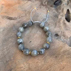 Labradorite Adjustable Beaded Bracelet