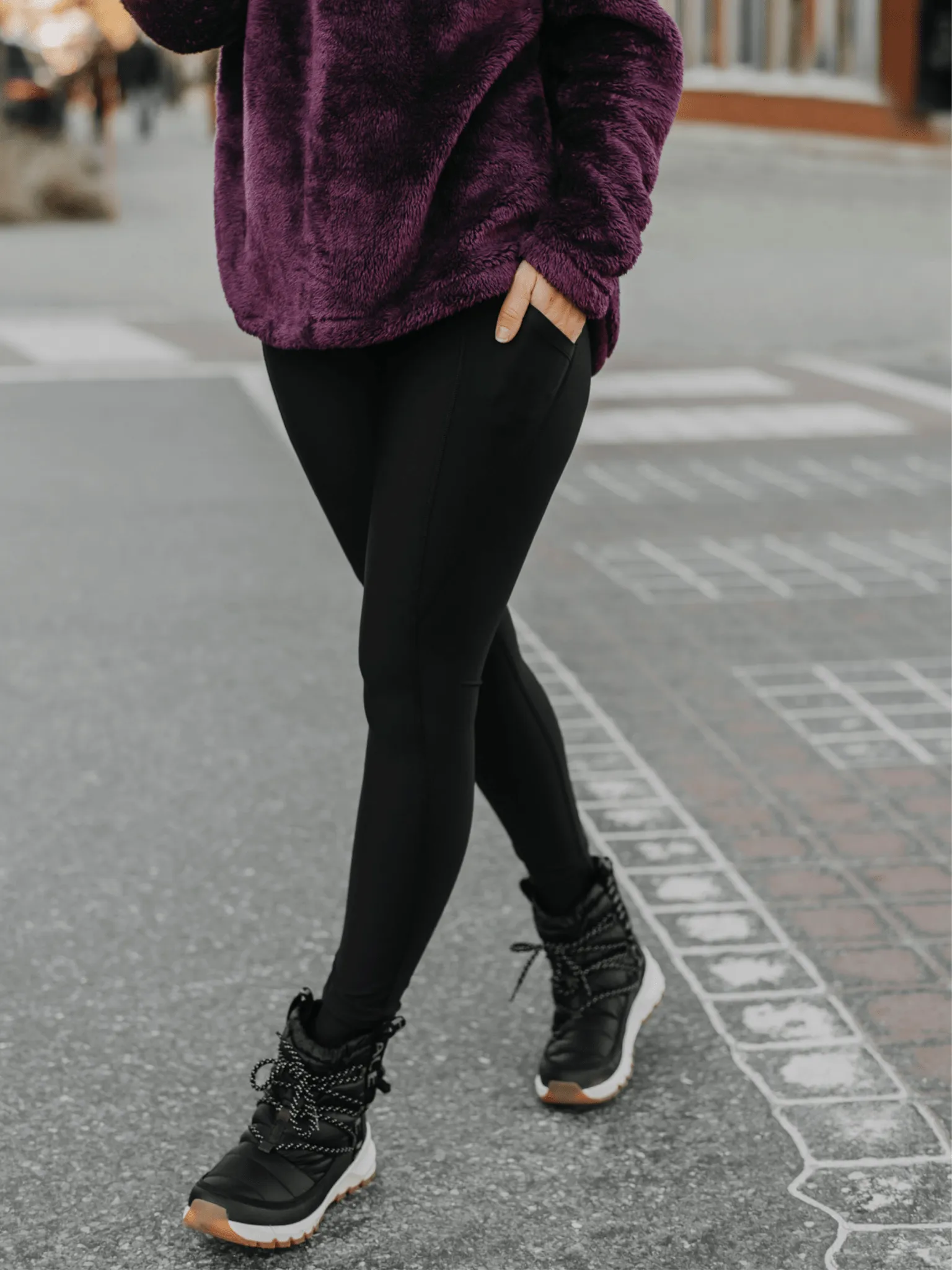Legging Taille Haute avec Poches Ecomove - Noir