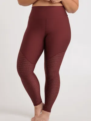 Legging Taille Haute Ecomove Eyelet - Pourpre Foncé