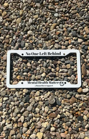 License Plate Frame "No One Left Behind" White Edition