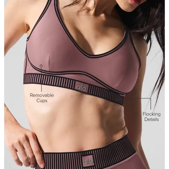 LIMITED COLOR Smokey quartz airlift line up bra ALO Yoga