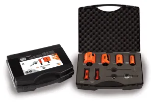 Mandrex MHSE1001 MXqs Hole Saw Kit - Electrician - TCT 6 Piece Set & Case