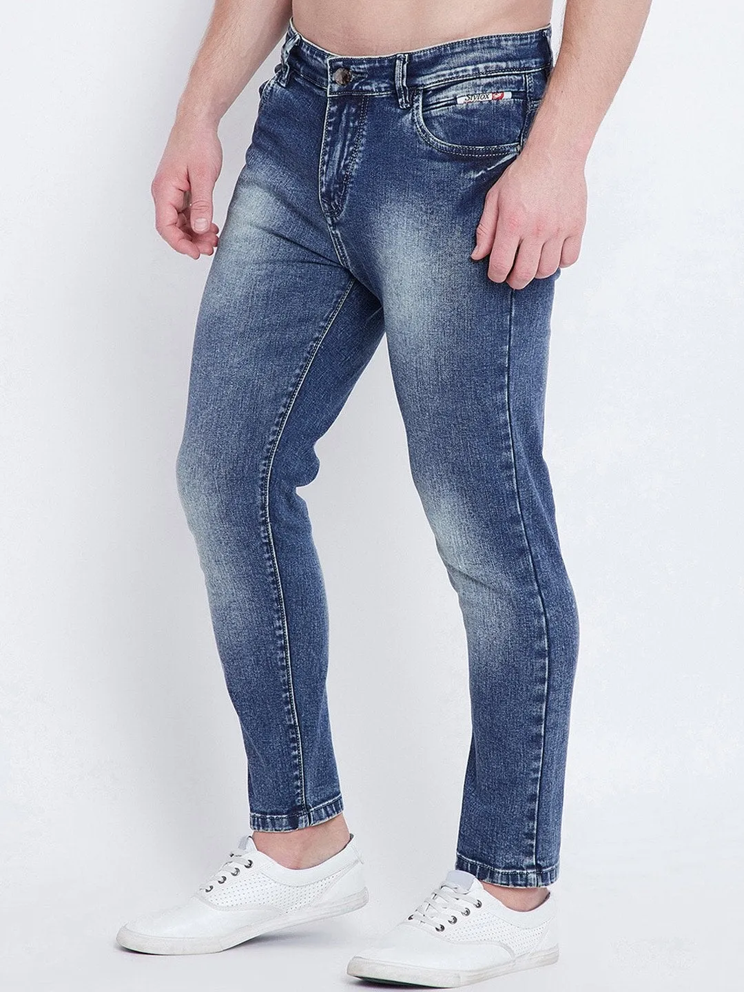 Men Blue Slim Fit Mid-Rise Clean Look Jeans