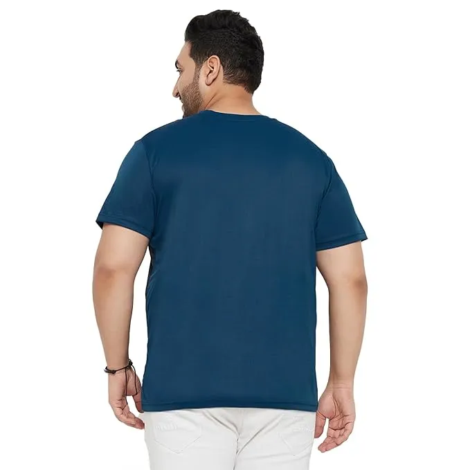 Men Plus Size Yang Colorblock Round Neck Tshirt