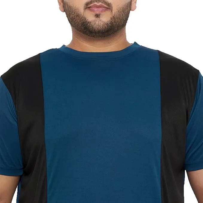 Men Plus Size Yang Colorblock Round Neck Tshirt