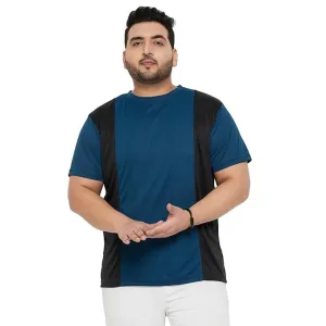 Men Plus Size Yang Colorblock Round Neck Tshirt