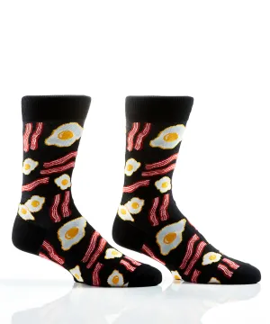 Men's Crew Sock, Breakfast Design