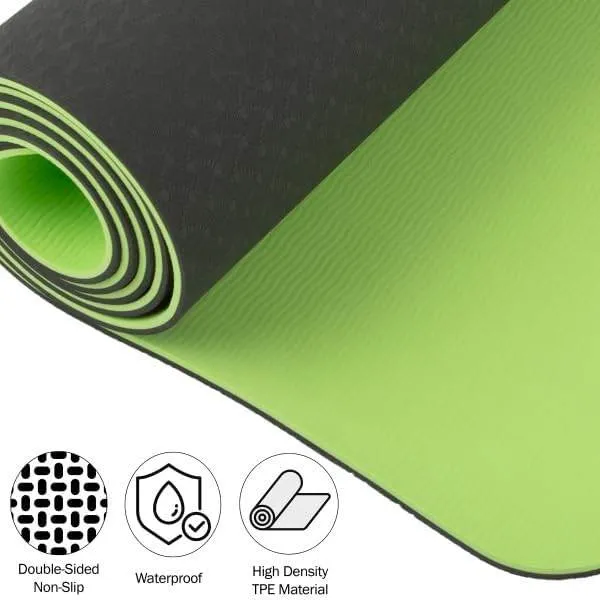Non-Slip Yoga Mat with Alignment Marks – Lightweight Exercise Mat with Carry Strap for Home Workout or Travel by Wakeman Outdoors