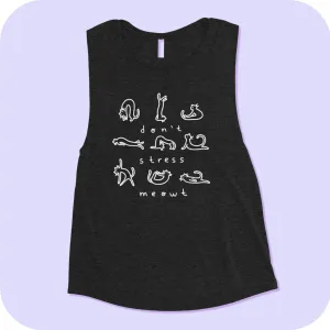 Noodlecat Yoga Poses Ladies’ Muscle Tank S - 2XL
