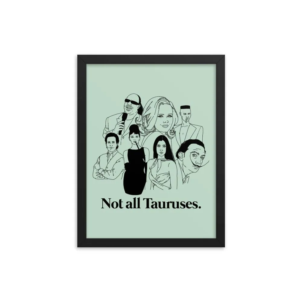 Not All Tauruses Icons Framed Poster